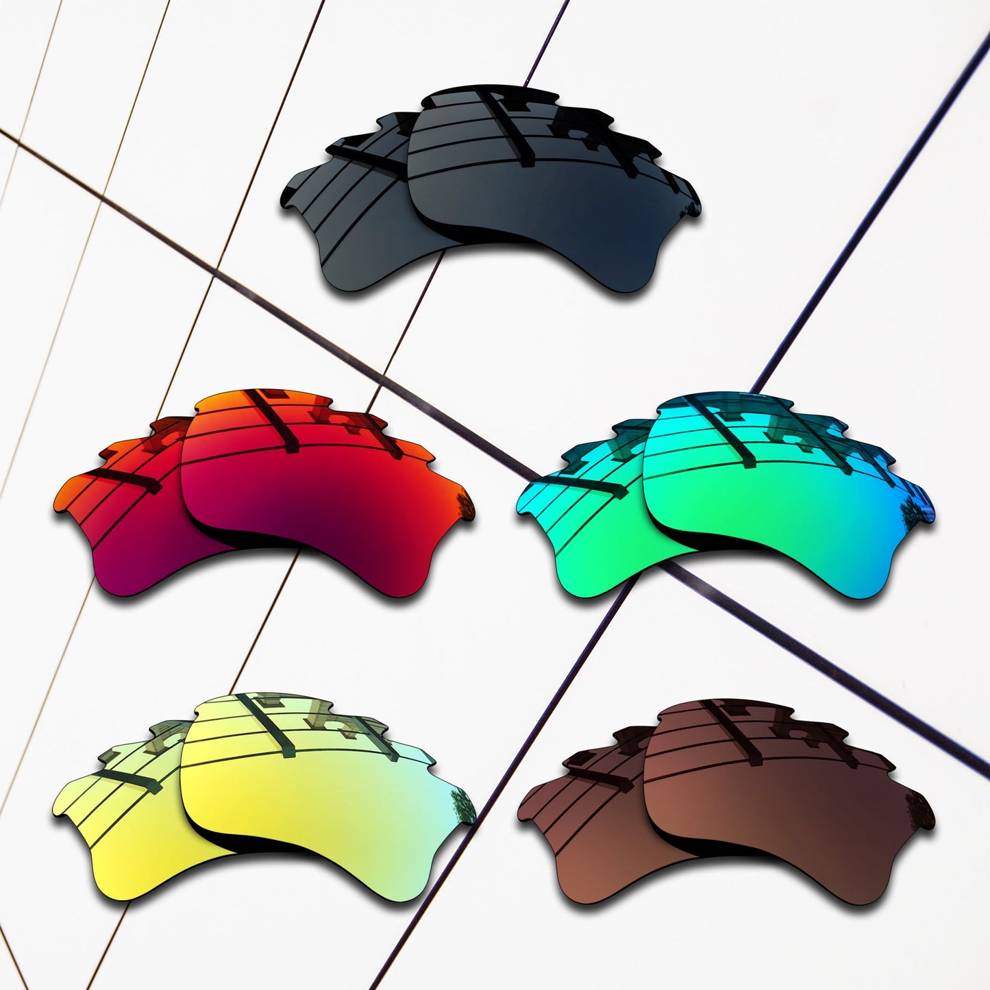 Polarized Replacement Lenses for Oakley Flak Jacket XLJ Vented Sunglasses